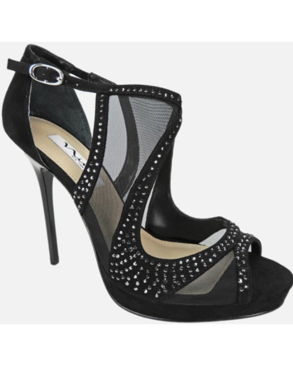 Nina Franca Crystal Platform Peep-Toe Pumps